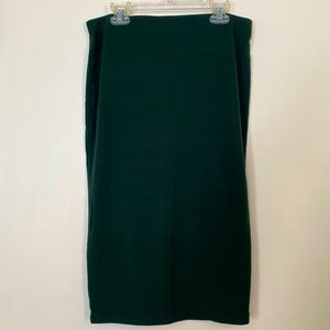 Green knit pencil skirt